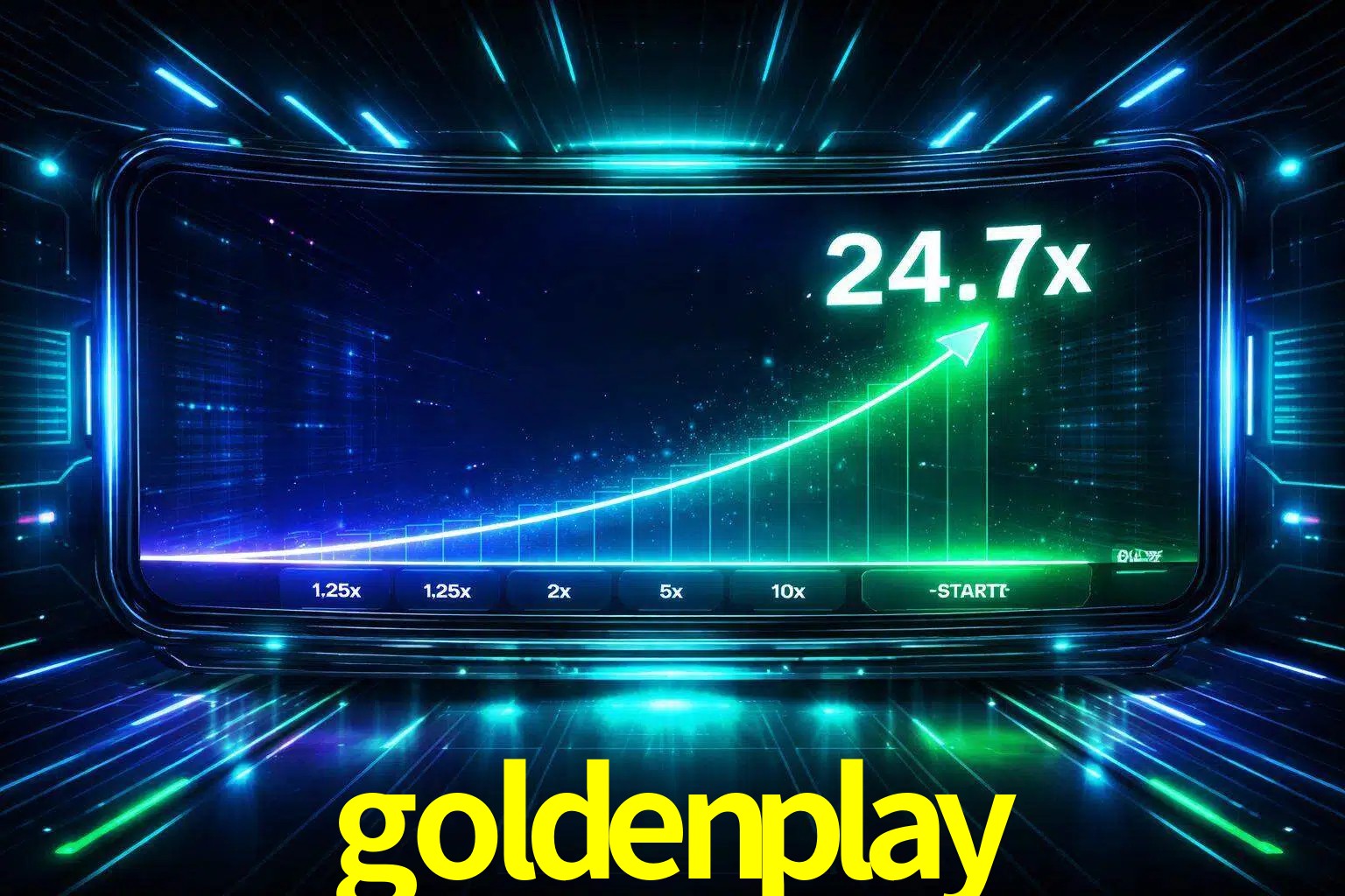 Una pantalla moderna de juego estilo crash con multiplicadores ascendentes, visuales de neón y una interfaz intensa enfocada en la acción.